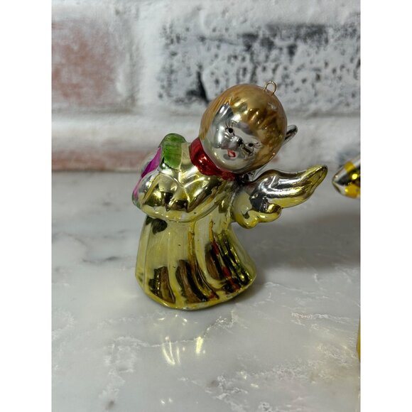 Rare! USSR Russian Vintage Christmas Ornament Lot Ceramic? Heavy Chrome Finish - Picture 5 of 14